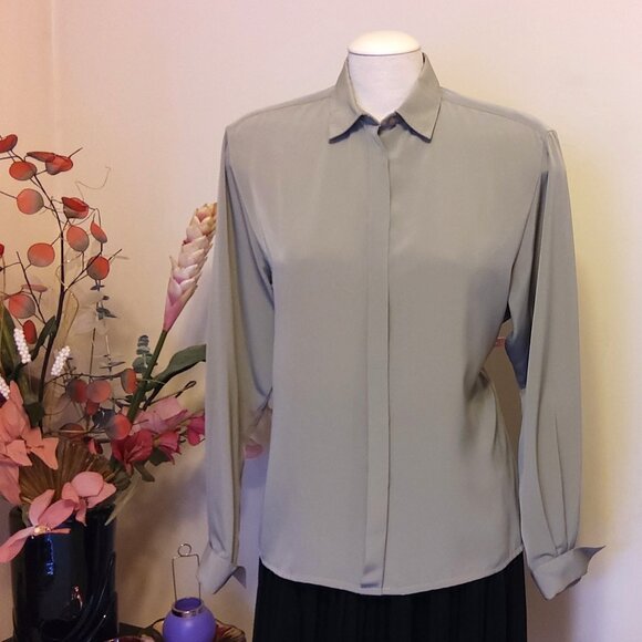 VTG Jaeger Bow Tie Neck Blouse Shirt Women’s Dressy Elegant Top XL 16 - Picture 9 of 11